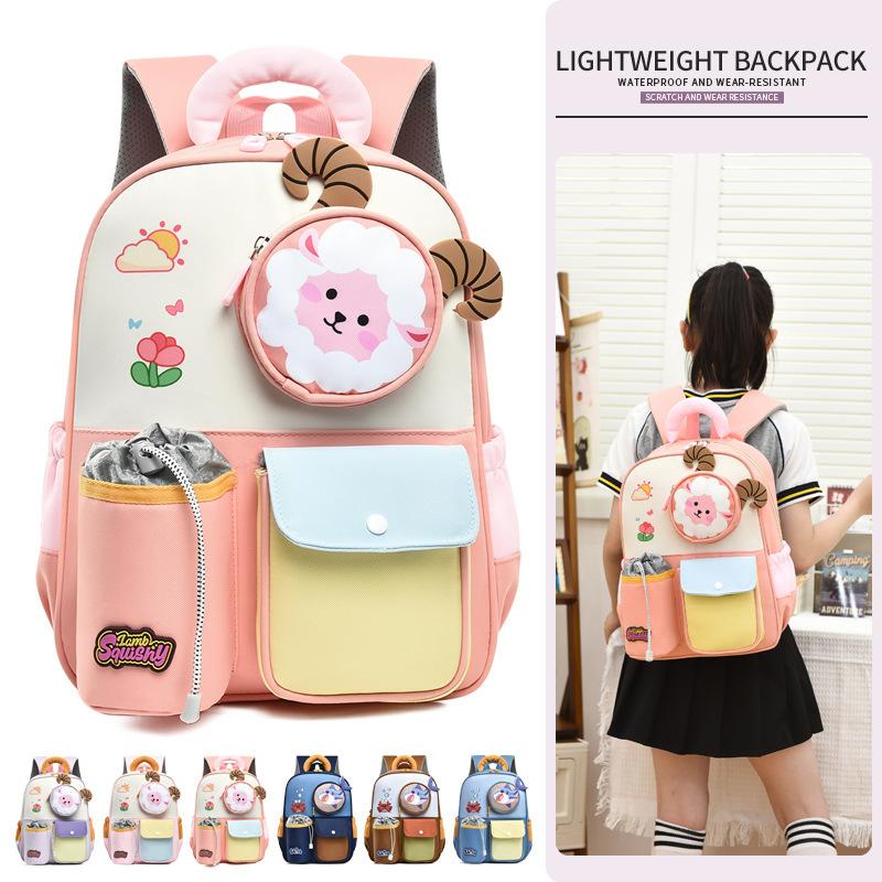 School bag new children's preschool love cartoon bag first grade children double shoulder back