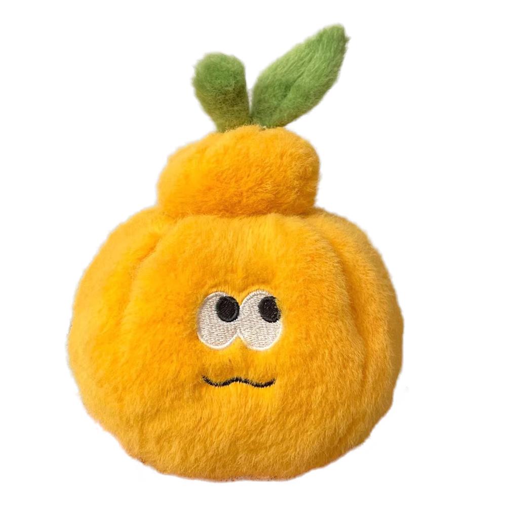 Orange Creative Simulation Fruit Series Plush Toy Keychain Pendant Funny Expressions Adorable Stuffed Doll