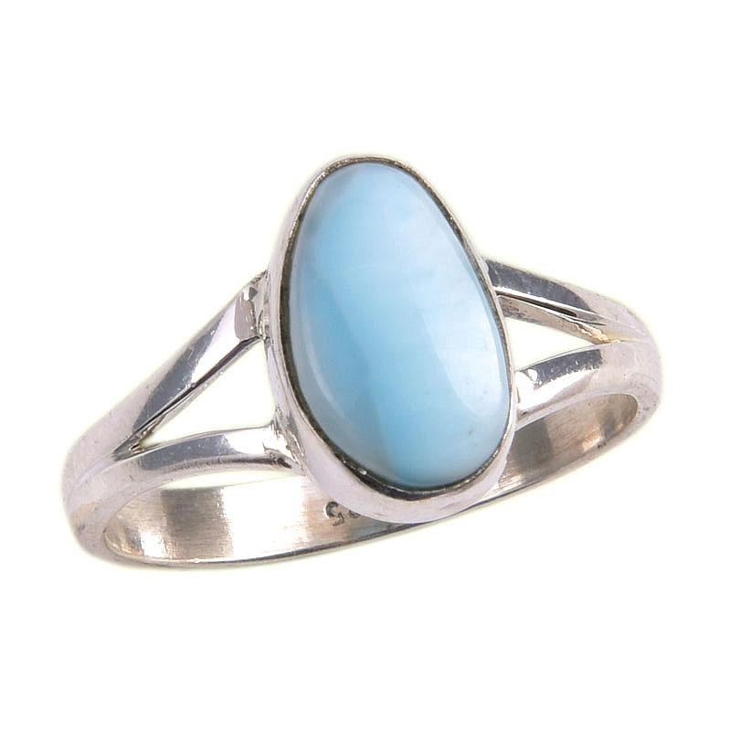 Natural Republic Larimar Gemstone 925 Solid Sterling Silver Gift Ring S.9 T3Z21