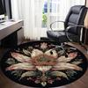 1pc Floral Mandala Office Round Area Rug, Indoor Mat Suitable For Office, Under Office Chairs Bedroom Living Room Home Decor, Room Deco