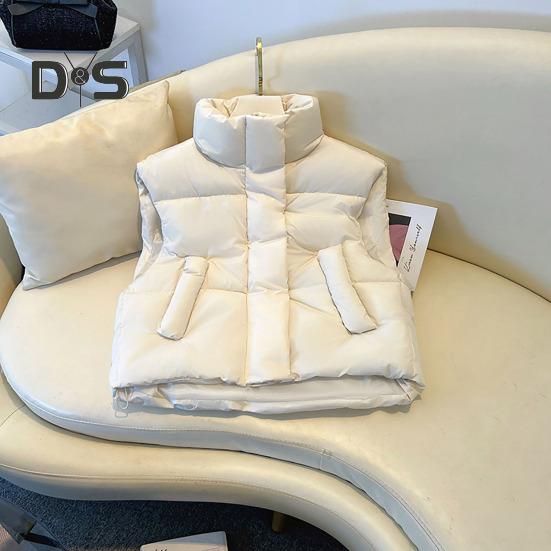 Zimowy damski płaszcz ze stójką, zapięcie na zamek błyskawiczny, długie rękawy, jednokolorowy, wiatroszczelny, zatrzymujący ciepło, ocieplany, męski, dopasowany krój, kurtka outdoorowa