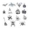 20pcs Halloween Charms For Jewelry Making Ghost Pumpkin Witch Spider Bat Pendants DIY Findings Tibetan Jewelry