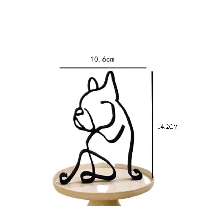 Metal Dog Art Sculpture Modern Abstract Minimalist Art Animal Ornaments Pet Dog Crafts Home Study Office Desktop Decoration