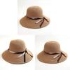 Paper Straw Wide Brim Sun Hat With Bow Knot For Summer Beach Vacation Style