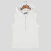 INCERUN Men Sleeveless Zip-up Rib Casual Hooded Tank Tops 