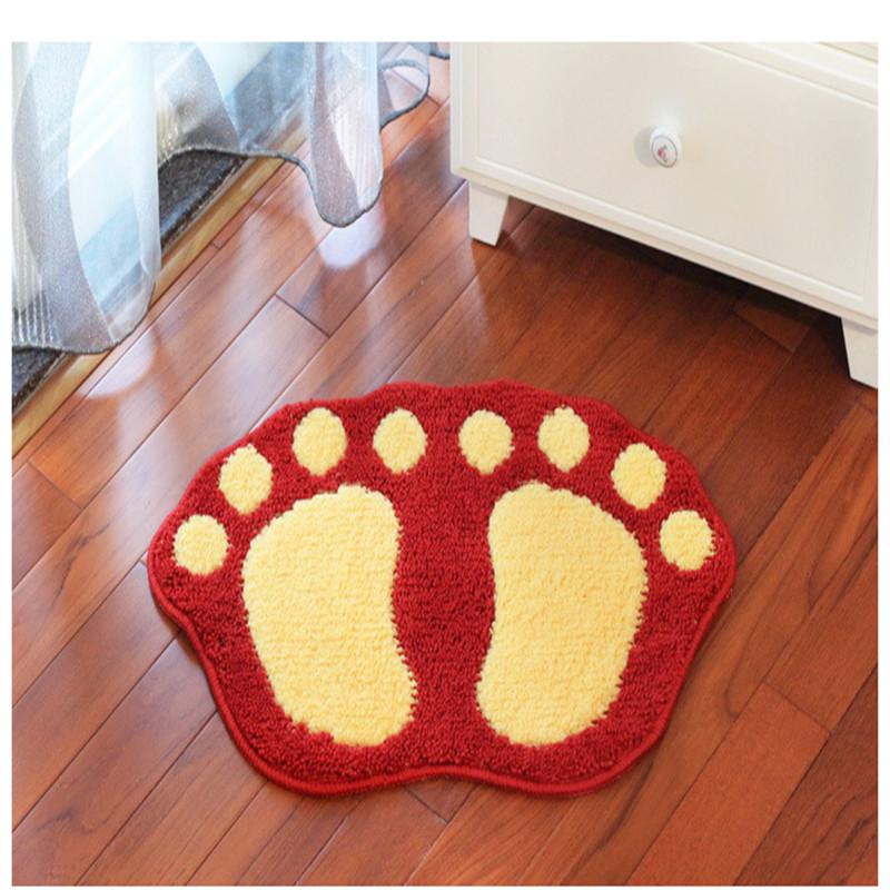Buy 40x60CM Lovely Flocking Ottomans Door Mat Bathroom Mat Bathroom Red Gray Carpet at