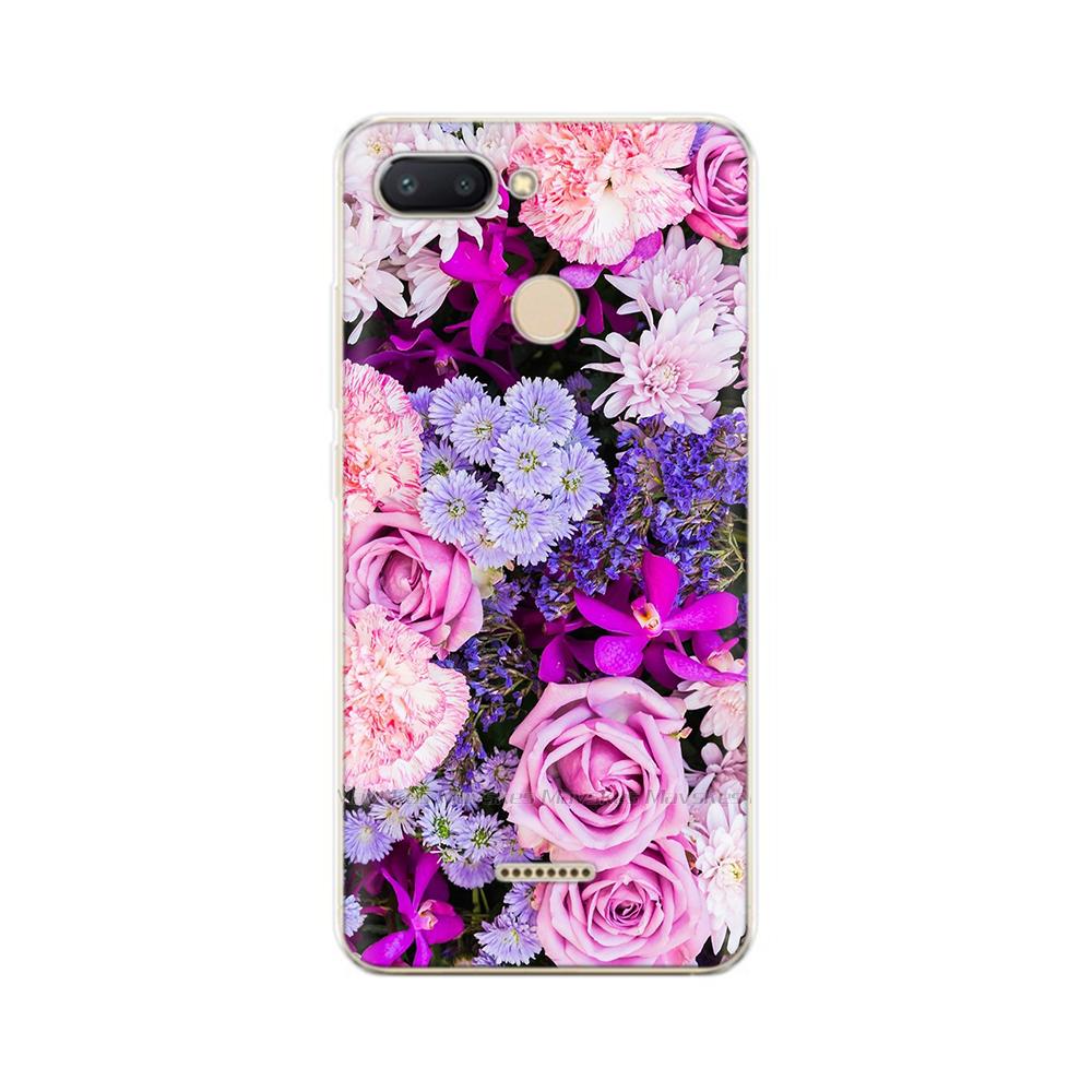 For Redmi 6 Phone Cover Transparent Silicone TPU Protective Cats Flower Print Covers Case For Xiaomi Redmi 6 6A Redmi6 Funda