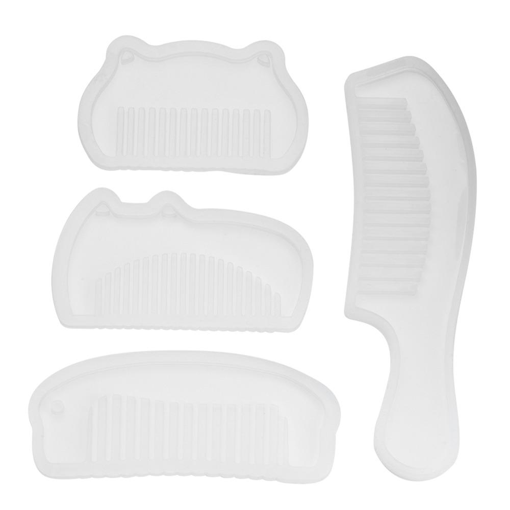 4PCS Silicone Comb Silicone Mould Comb Shape Translucent Resin Mould Multiple Sizes DIY Silicone Mould Art Making