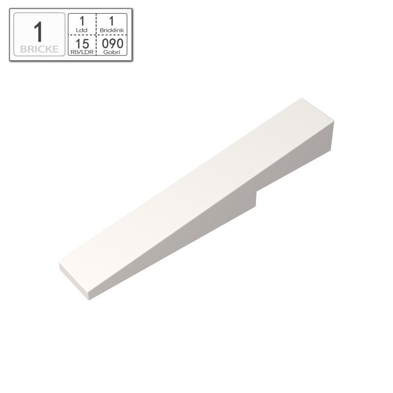 

BRICKE 1x6 Slope Brick Compatible with LEGO 4569 - Small MOC Building Block Parts 1 piece білий