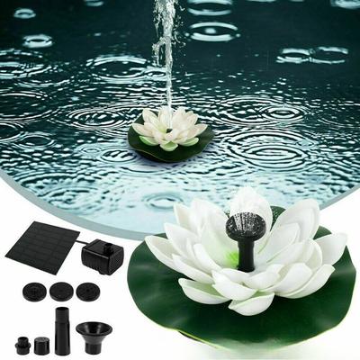 Outdoor Solar Lotus Fountain 1.5W/2.5W Bird Bath Pond Solar Fountain