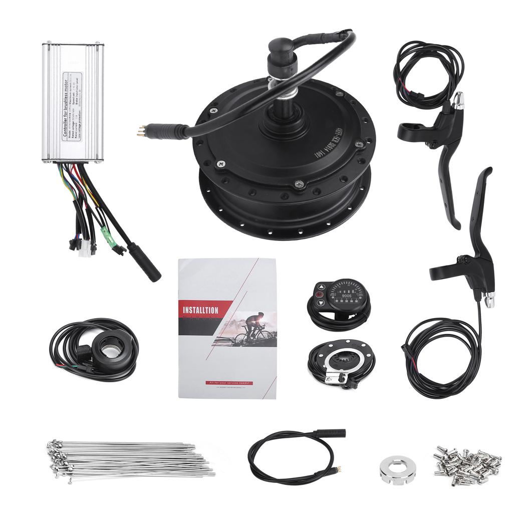 Electric Bicycle Conversion Kit 48V 500W Rear Wheel Hub Motor Set with KT‑900S Display Meter for 12G Wheel