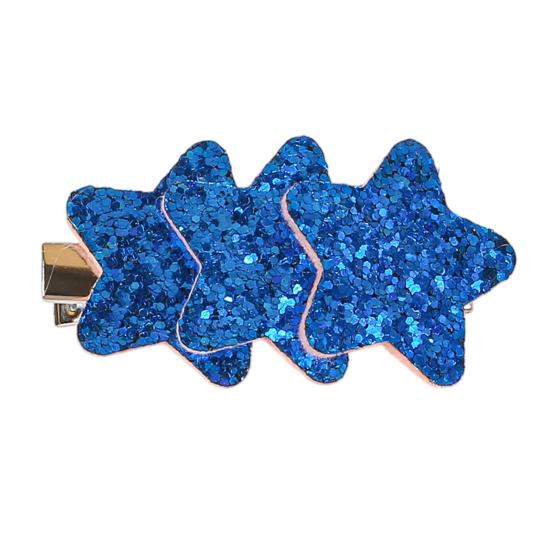 Girl Hairpin Sparking Lightweight Hair One-Handed Operation Sequins Star-Shaped Design Clip Easy Stable