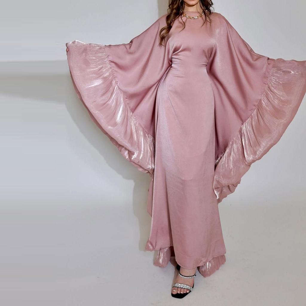 MQ201 Modest Satin Waist-Cinching Muslim Fashion Robe