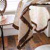 Imanqiyun Khaki Tassel Tablecloth - American Country Linen Blend Rectangular