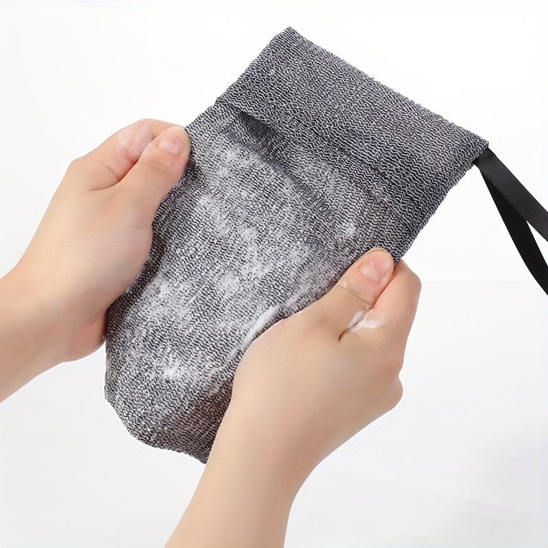 1PC Hand made Soap Bubble Net Wash Face, Wash Hands, Bath Toilet Soap Bubble Net Clean Face foam Net Bag Rub Bath серый