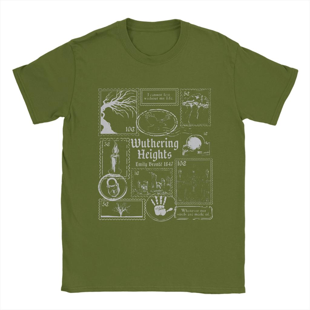 Sturmhöhe 100% Baumwolle T-Shirt Für Unisex Sommer Buchliebhaber Vintage Kunst Y2K Lässige T-Shirts Rundhals T-Shirt Große Größe Print Top