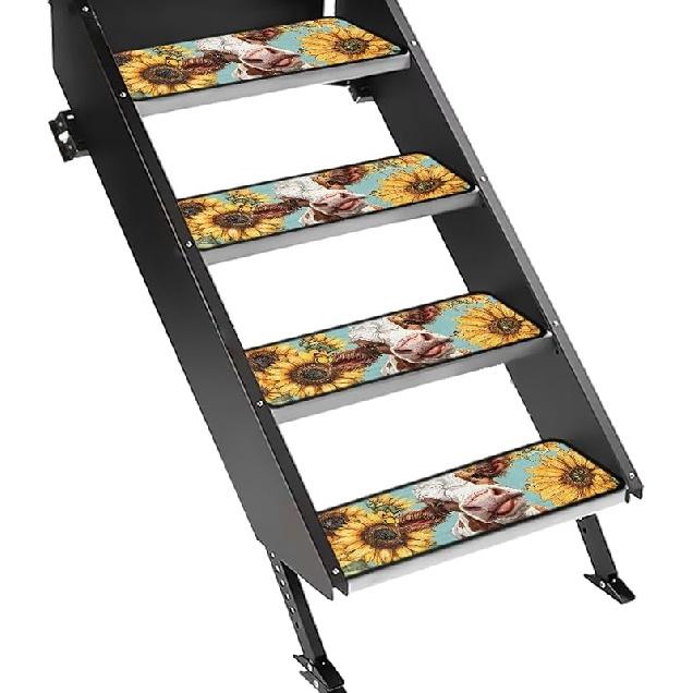 Purple Palm RV Step Covers RV Stair Covers RV Accessories, Non Slip Camper Step Covers, RV Step Rug, Waterproof Essential RV Step Carpet for Trailer