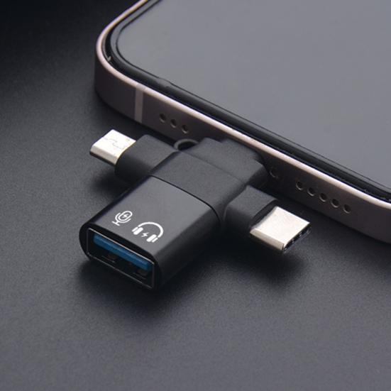 Type-C Adapterplugg Hurtigspill Kompakt Lading Dataoverføring Universell Størrelse Bærbar USB Mikro 3 OTG