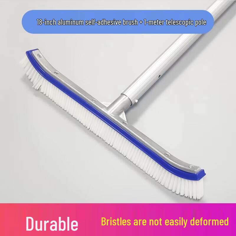 18-inch Pool Cleaning Brush with Telescopic Pole