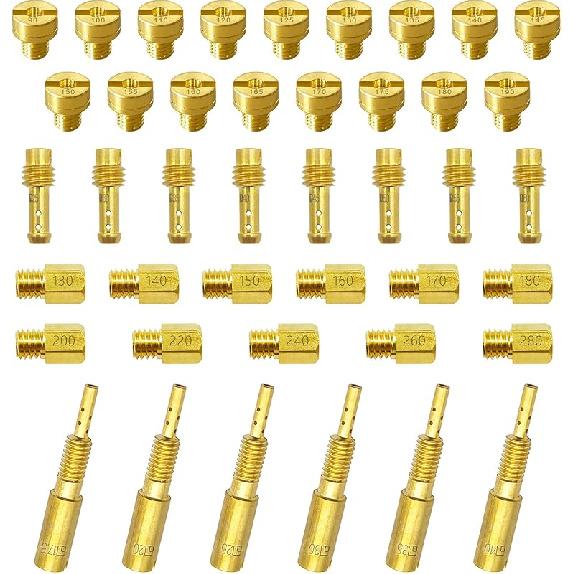 Main Jet and Pilot Slow Jet Kit for Mikuni Carburetors Large Hex VM4/042 & VM22/210 Set 30 Pcs