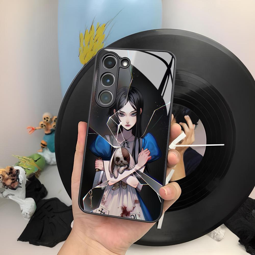 Game A-Alice Madness R-Returns Phone Case For Samsung Galaxy S25 S24 S23 S22 S20 S21 Note20 Ultra Plus Edge Fe Colored Silver Co