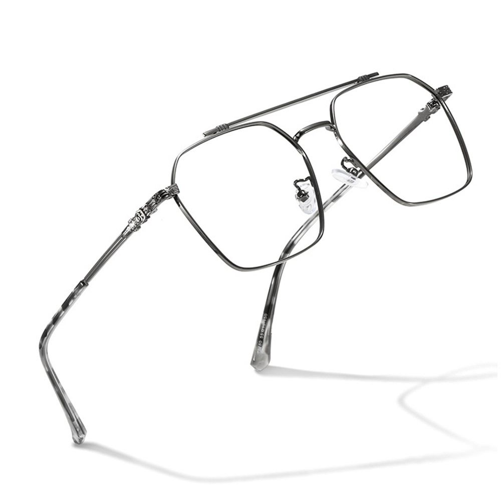 Classic Blue Ray Blocking Anti-Blue Light Glasses Ultralight Eye Protection Square Eyeglasses Metal Frame Eyewear Office