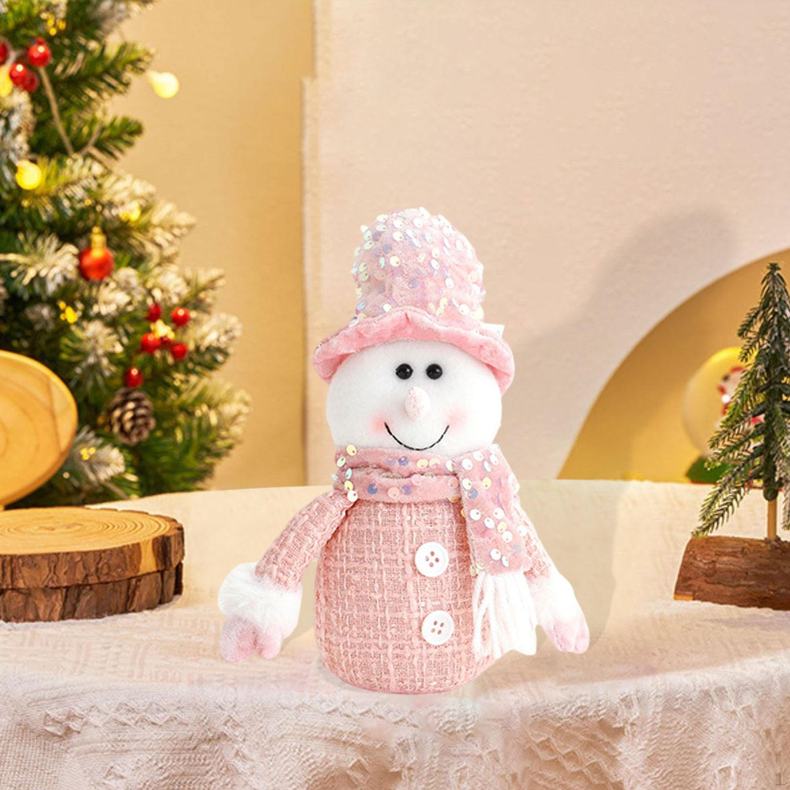 

Christmas Doll Figurine Holiday Atmosphere Ornament Stuffed for Living Room Home Snowman