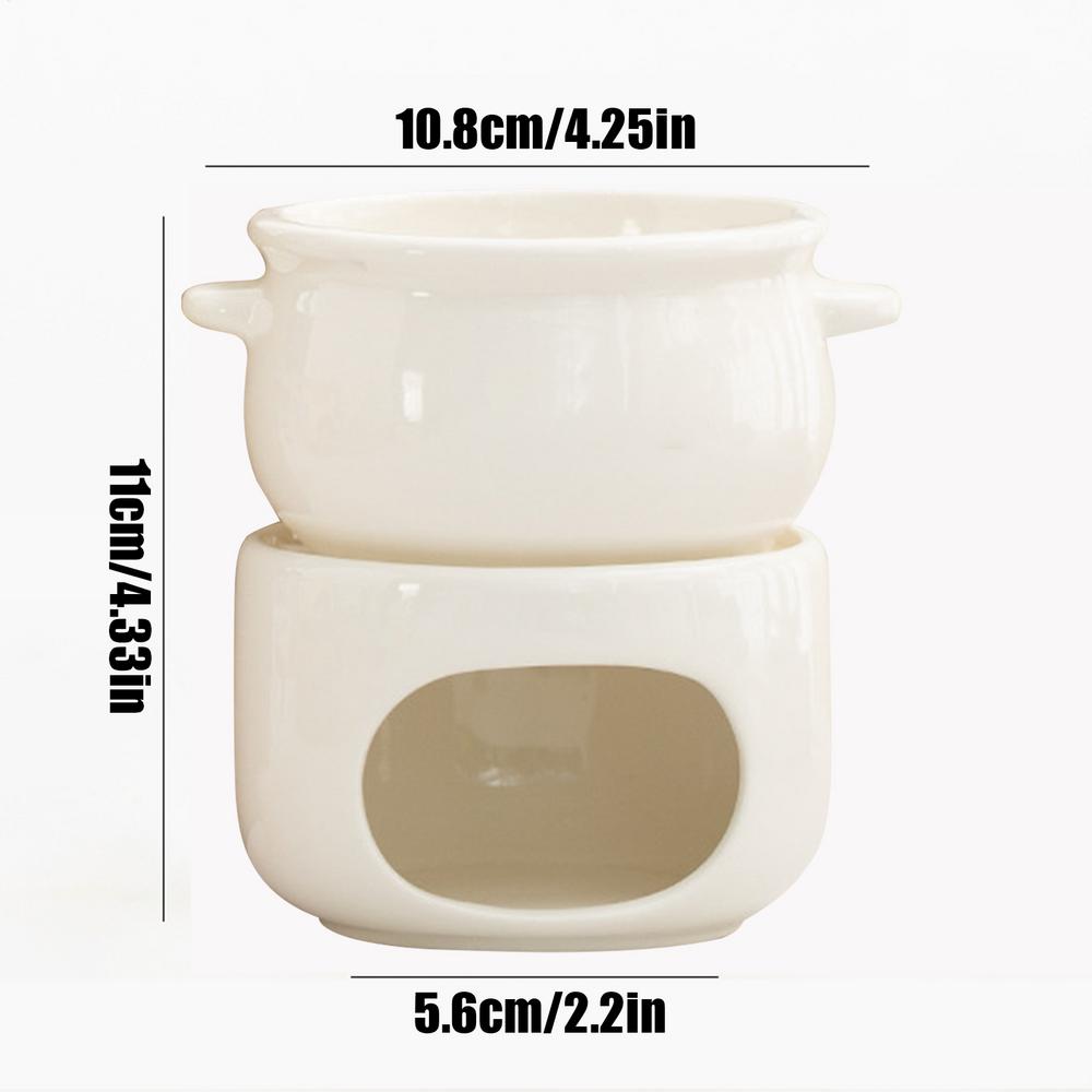 Chocolate Fondue Cup Non-Stick Ceramic Warmer Pot Melting Chocolate Cup With Forks For Cheese Marshmallow Dipping Dessert