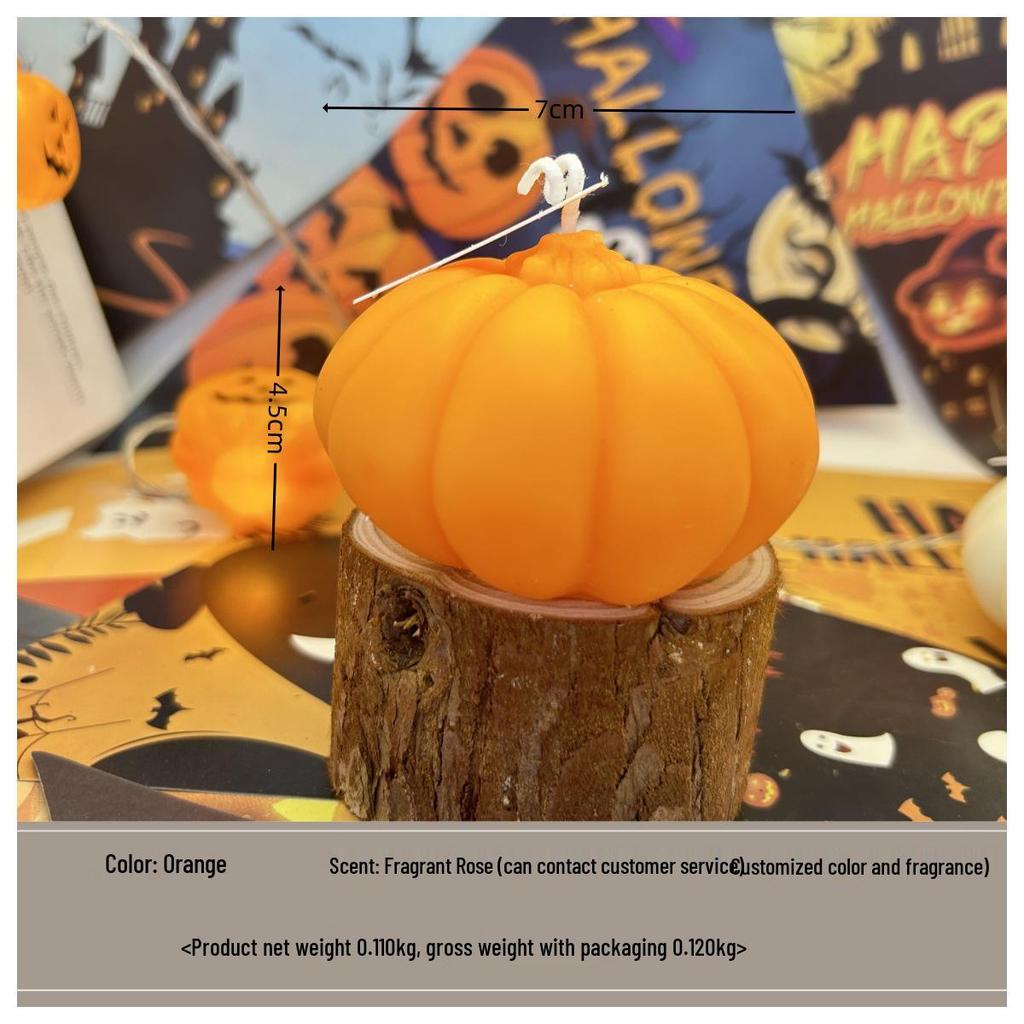 Halloween Pumpkin Scented Candle Ornament – Handmade Fragrance Gift for Festivals and Parties