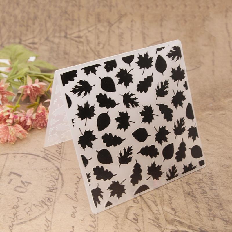 Leaves Textured Plastic Embossing Folder Paper Embossing Templates Stencils for Card Making Scrapbooking Photo Album