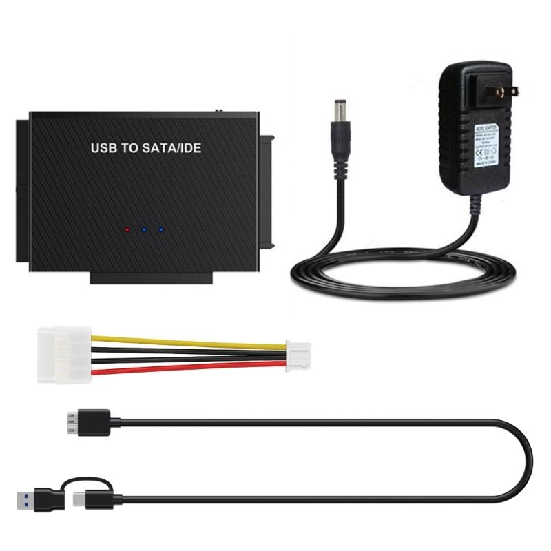 

IDE and SATA Adapter,USB3.0 Hard Drive Converter with Power Switching for 2.5 and 3.5 Inch HDDs or SSD DVDRW Drives