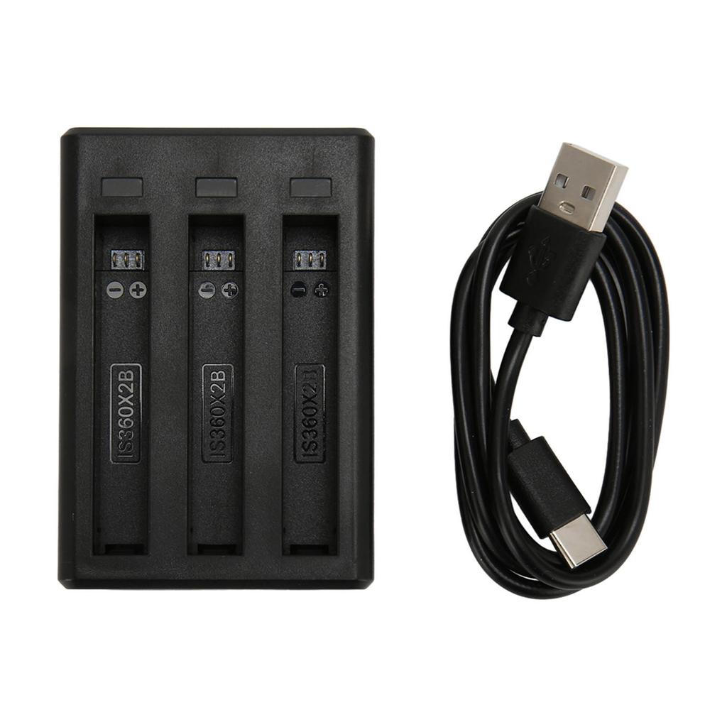 3 Channel Battery Charger Smart Safe Fast Battery Charger Hub with LED Indicator for Insta360 ONE X2 Camera