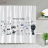 Cat Dog Cow Shower Curtain Set Cute Animal Bathroom Curtains Fabric Christmas Home Bathroom Decor Bathroom Accessories Set