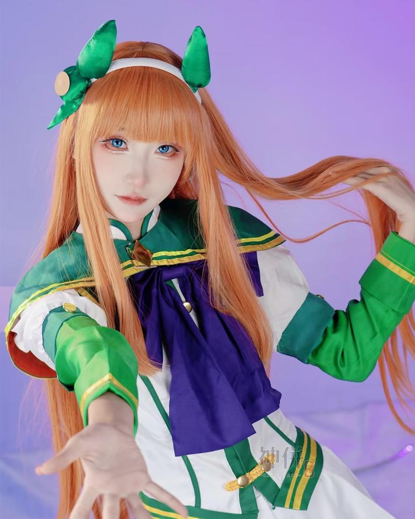 Silence Suzuka Cosplay Costume with Tail and Perfect for Uma Musume Adult School Stage Wear Suzuka Cosplay with Tail and Size [Excellent Quality] Wig,