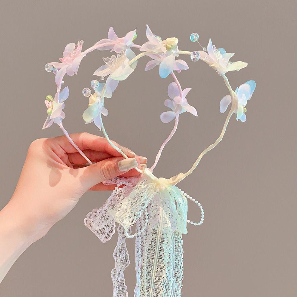 Korean Ribbon Hairbands Cute Children Headband New Princess Hair Hoop  for Girls