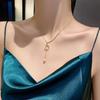 Rose Gold Letter D Clavicle Necklace - Elegant Titanium Steel Pendant for Women