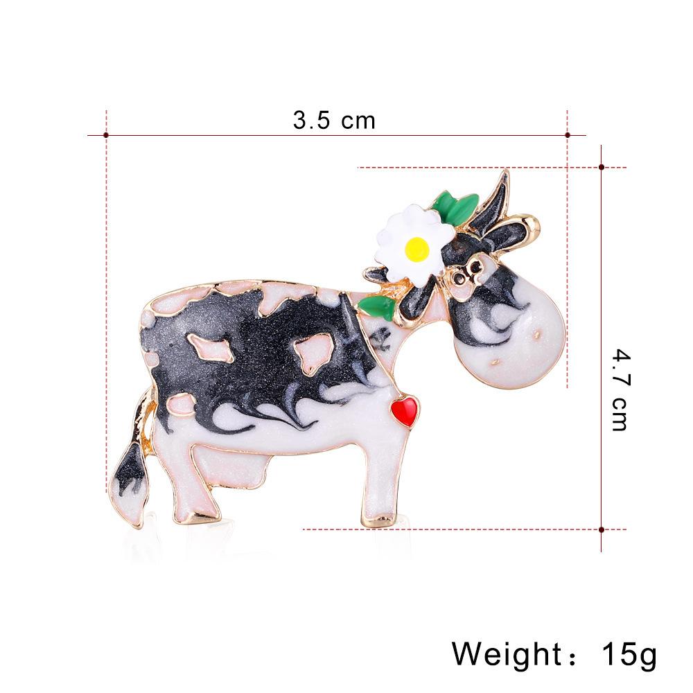 Cartoon Calf Brooch Creative Alloy Drip Cute Animal Pin Clothing Brooch Pin