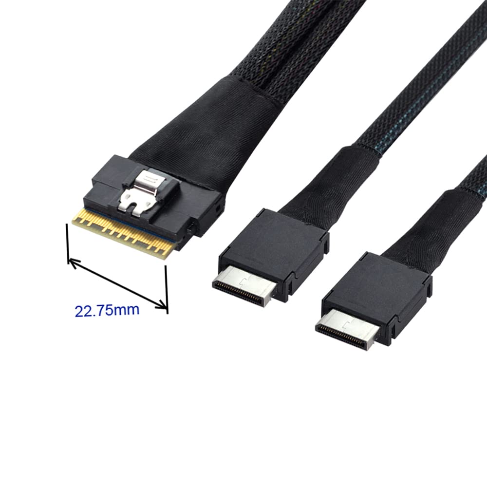 NFHK Ultraport Slimline SAS Slim 8i74pin To DualOculink Cable 50cm PCI-E 4.0 SFF-8654 SFF-8611 PCI-Express