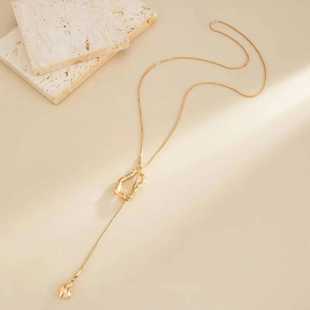 Adjustable Length Geometric Pendant Choker Hollowout Pendant Pendant Necklaces Women