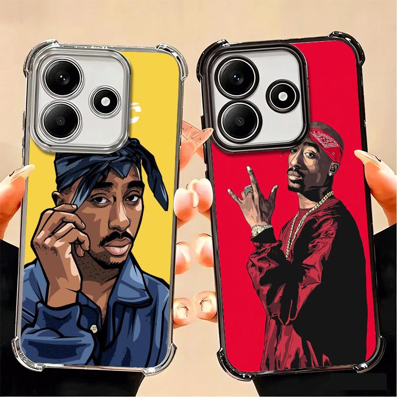 Rapper 2pac Singer Tupac Soft Phone Case For Xiaomi Poco X7 X8 Pro Max X6 X5 X3 F8 Ultra F7 M8 M7 M5S Redmi 15C 15A 15 14C 13C 1