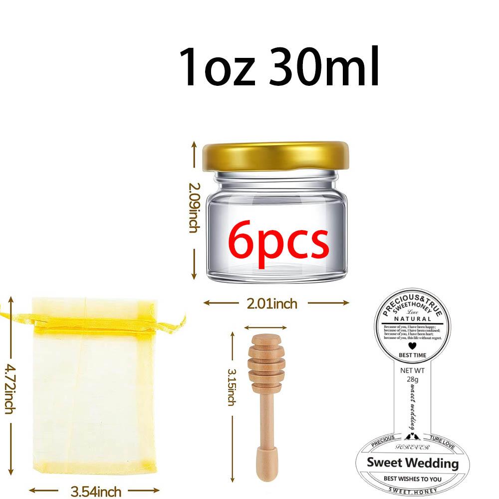 1oz Personalized Guest Gift Honey Jar for Bulk Mini Glass Pot with Wedding Stickers or Small Bottle with Lid Wholesale Lots