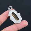 Daughters Day Sale Oval Natural Iron Tiger Eye Bezel Wife New Pendant 925 Silver