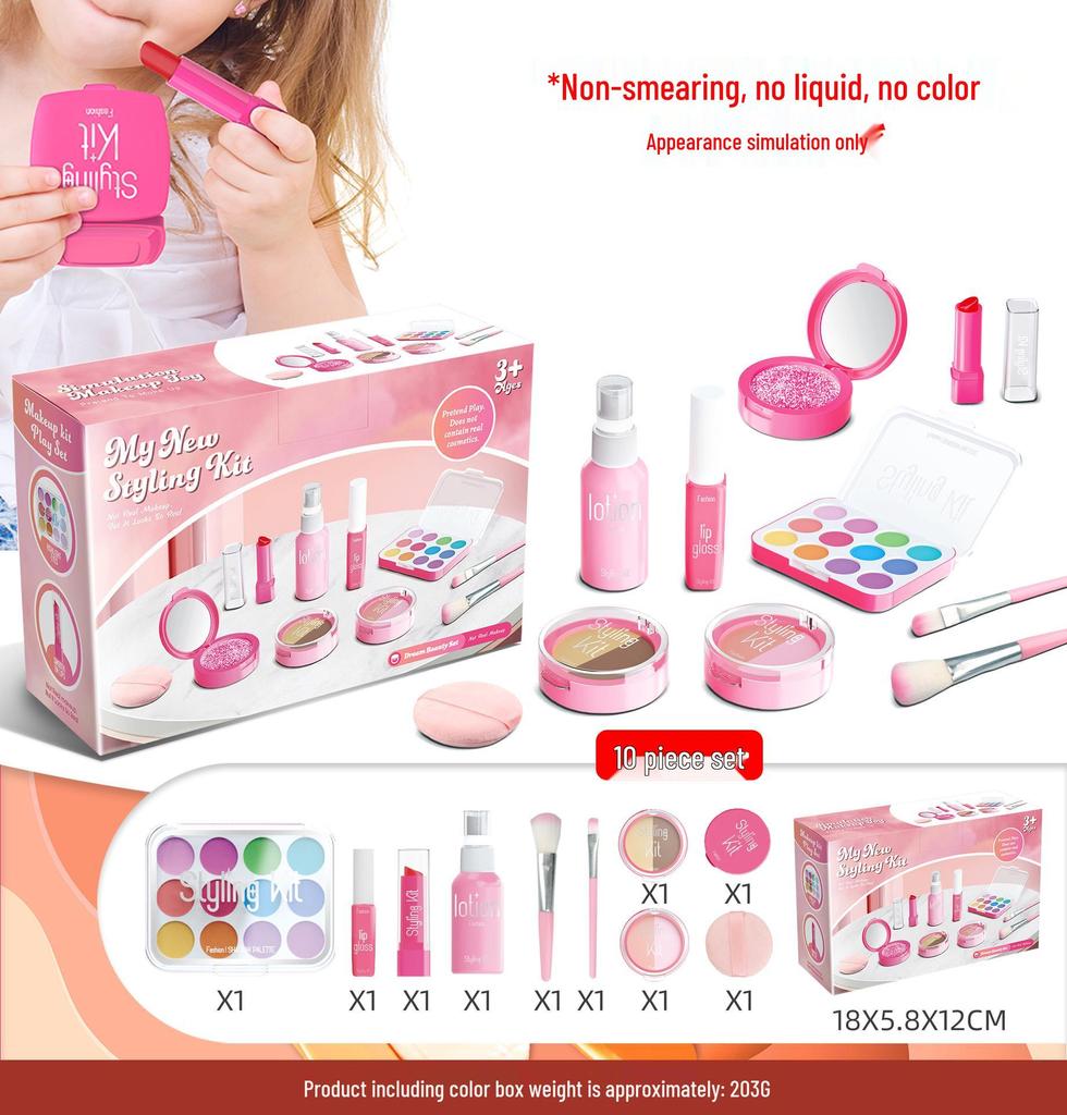 Princess Vanity Table & Chair Set for Kids: Pretend Play Makeup Box & Birthday Gift