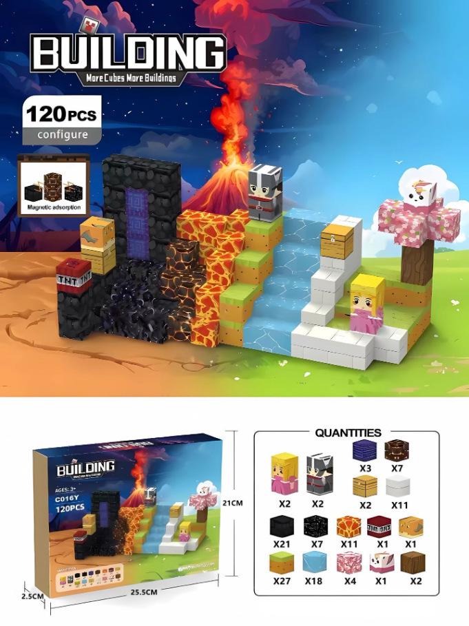Cross-border Magnetic World Cube Puzzle Set - 2CM Building Blocks