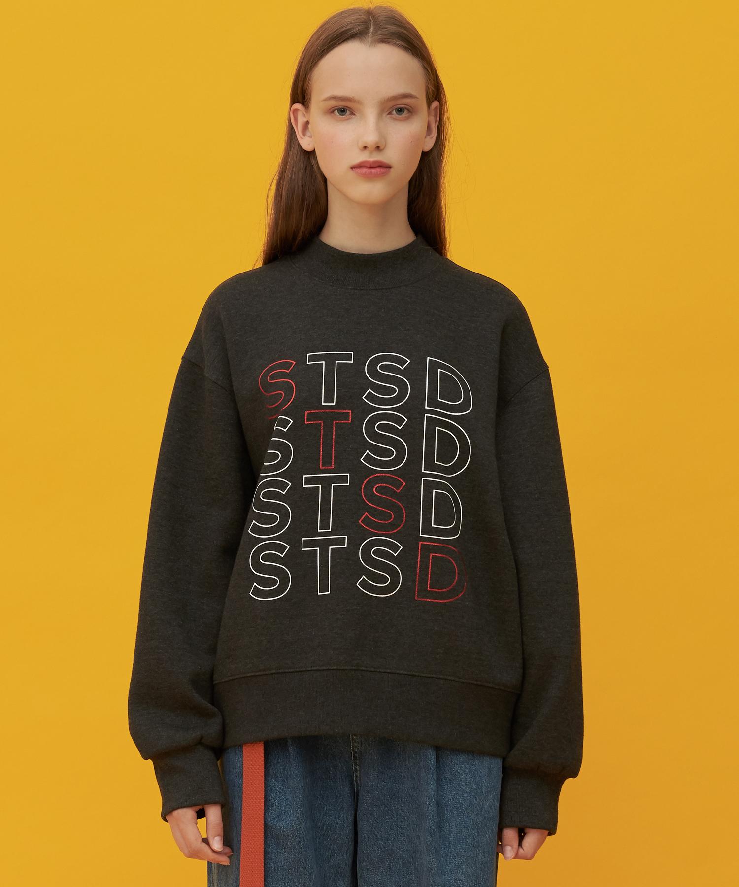 Свитшоты с высоким воротником и логотипом Street Standard Stsd - Угольно-серый