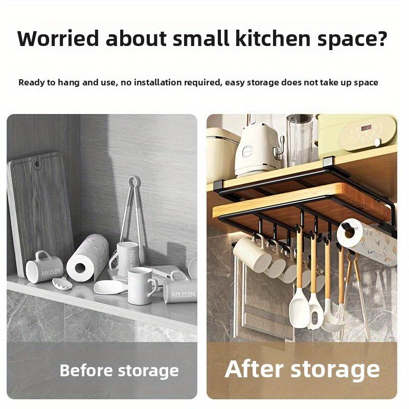 Kitchen Hanging Organizer with Hooks for Hanging Pots and Pans Tidy and Convenient, Kitchen Paper Towel Holder, Pot Lid Holder