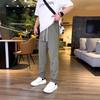 Spring and Summer Men's Fashion Casual Pants New Waffle Straight Simple Loose Solid Color Trousers Trend Casual Versatile