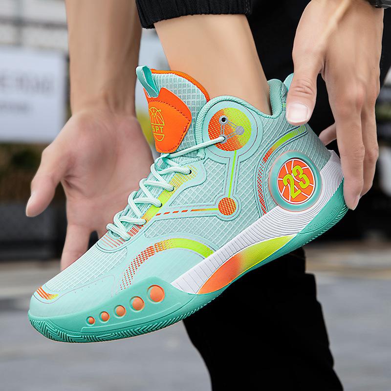 New Basketball Shoes, High-top Combat Boots, Breathable, Non-slip, Wear-resistant and Shock-absorbing Middle School Students, Sports Shoes, Cement