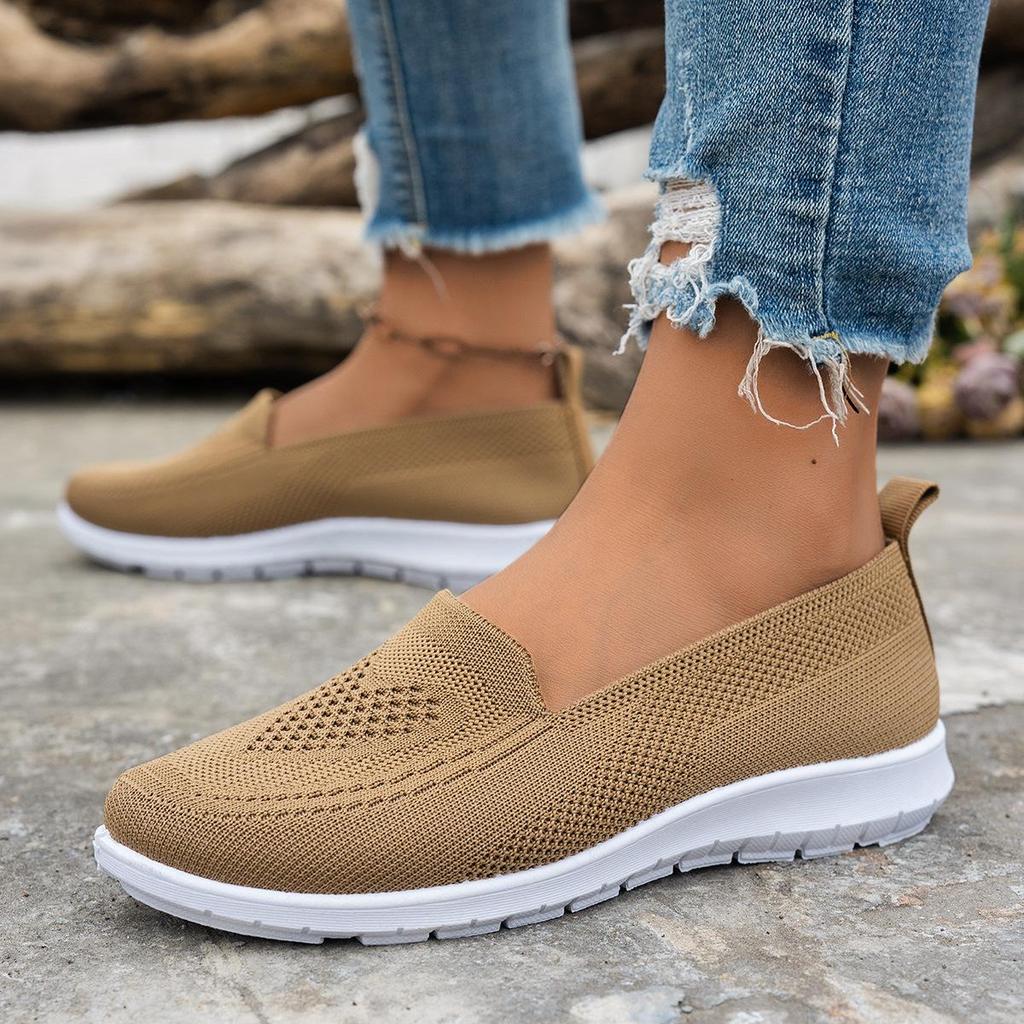 Plus-size Women's Casual Shoes, New Women's Round-toe Low-heeled Mesh Woven Sports Shoes