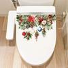 Christmas Toilet Cover Stickers Waterproof Decals Self For Toilet Lid Tank Seat Bathroom Decoration Set Of Six